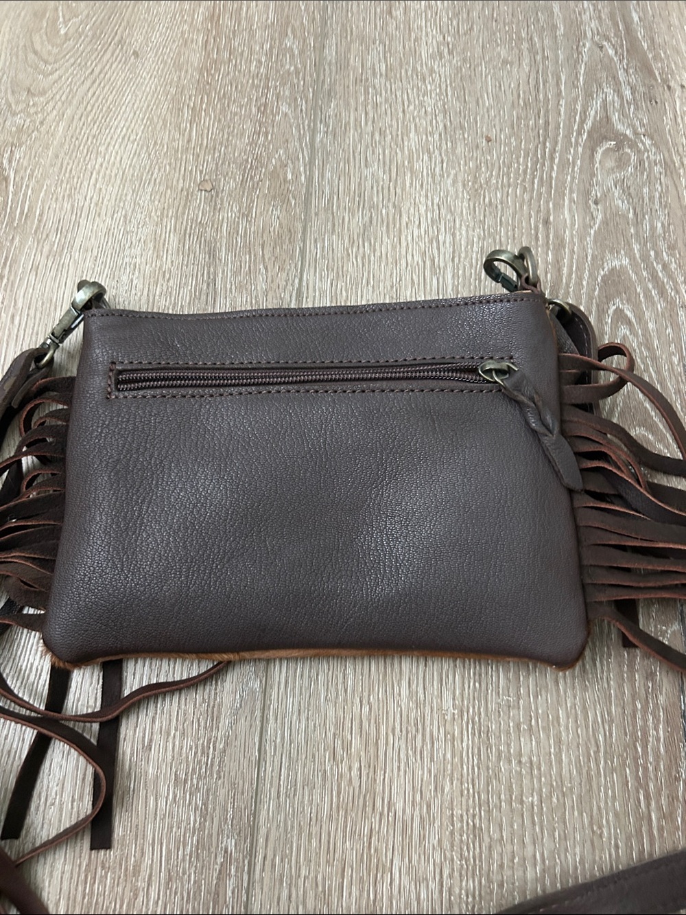 American Darling Hand Tooled Hair On Leather Crossbody Bag Purse Turquoise - Picture 5 of 8